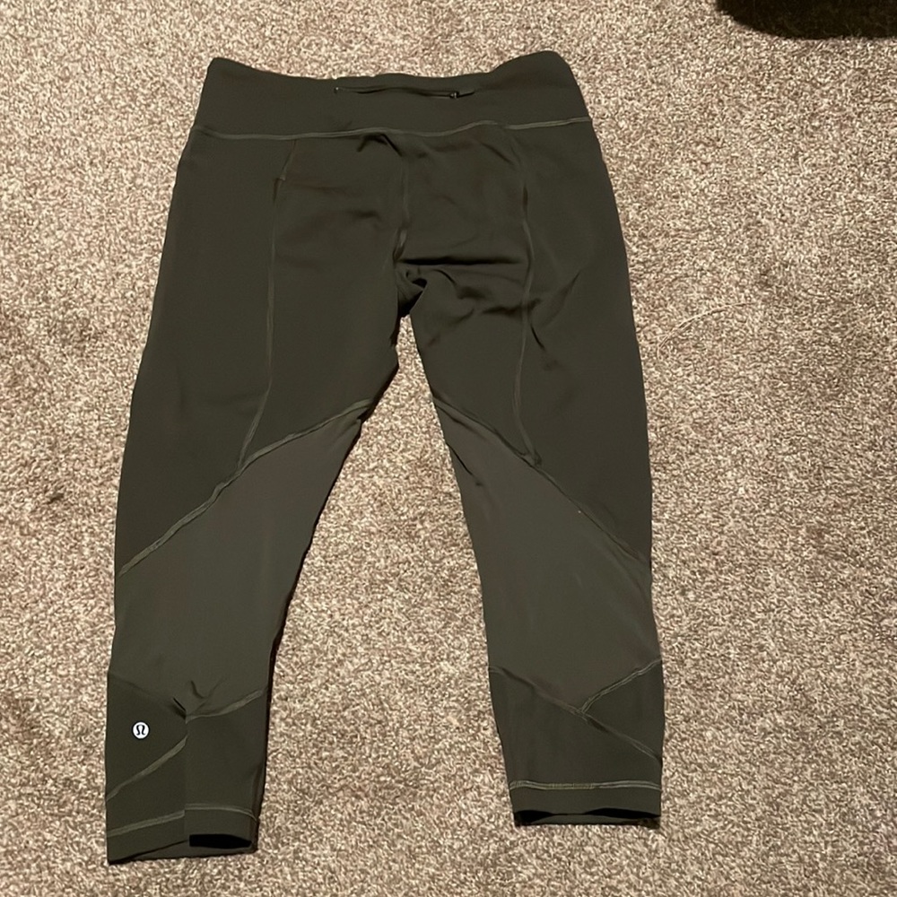 Lululemon Pace Rival Crop *22" Dark Olive Size 12